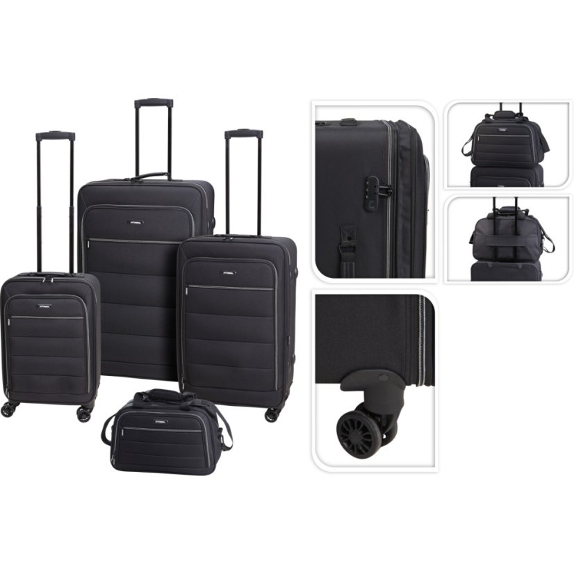 Sada cestovných kufrov 4 ks čierna