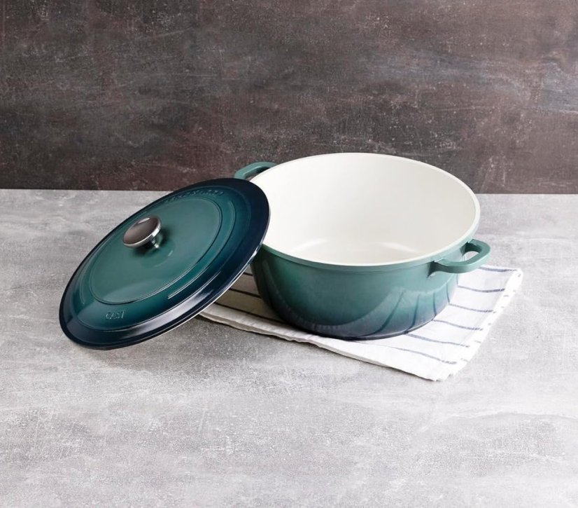 Kastrol s keramickým povrchem a poklicí 24 cm Excalibur