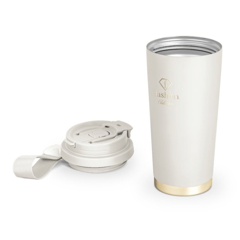 Nerezový termohrnek na kávu i čaj 0,5 l Cream Gold Collection