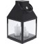 Čierny lampáš s 3 LED sviečkami 25 cm