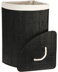 Kôš na bielizeň rohový bambus 35 x 35 x 60 cm čierna