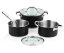 Batería de cocina de acero inoxidable 5 piezas Ronda negro