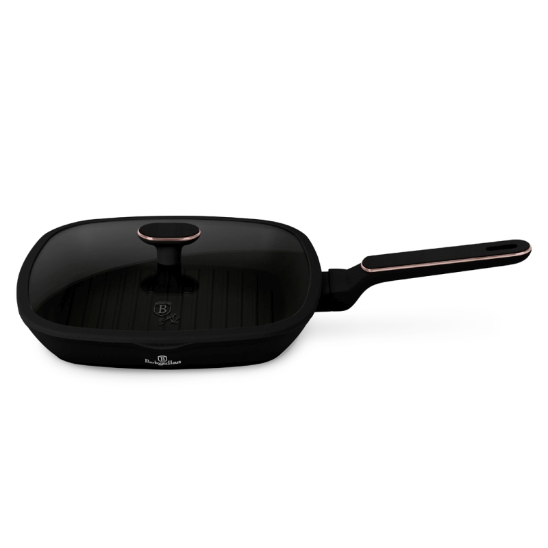 Grilovacia panvica s titánovým povrchom a vekom 28 cm Black Rose Collection