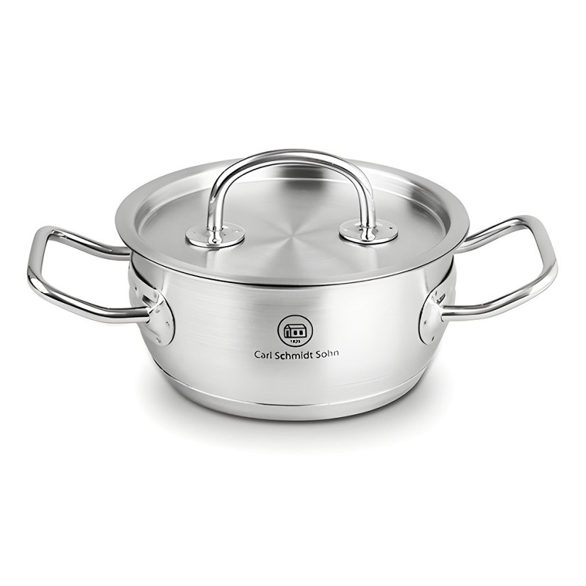 Cratiță cu capac din oțel inoxidabil, 1 l / diametru 16 x 7,5 cm PRO-X