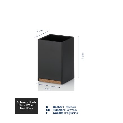 Pohár Cube polyresin černá