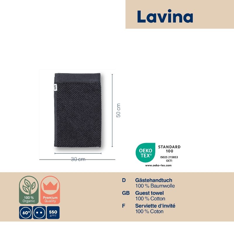 Ručník pro hosty Lavinia 100% bavlna černá 30,0x50,0cm