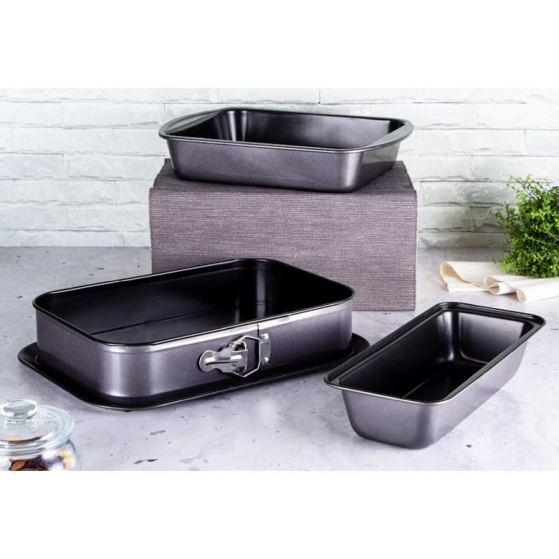Bandeja de horno y moldes con superficie de titanio juego de 3 Carbon PRO Line