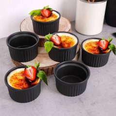 Creme Brulée zapekacie misky sada 6 ks čierna 9 cm