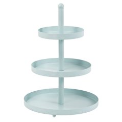 Suport din oțel inoxidabil cu trei niveluri 35 cm albastru pastel