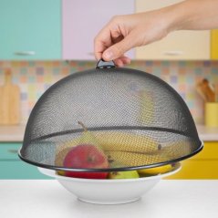 Kryt na potraviny Como kovový černý 15 cm 35 cm průměr