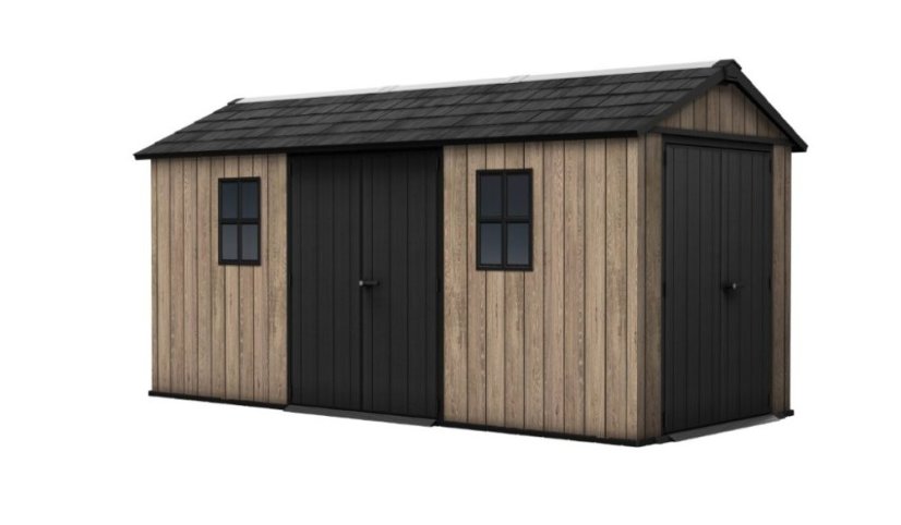 Cabana de grădină Keter Apex 7,5 x 15 Ashwood, cu podea