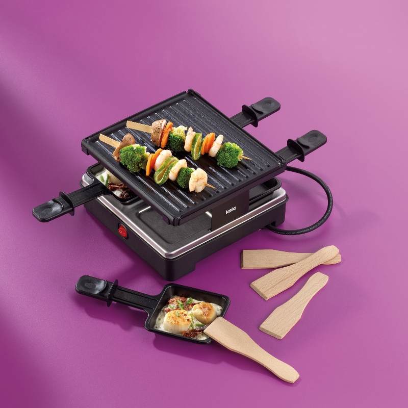 Raclette/Grill Geneva litý hliník černý 4 osoby 21,5x21,5x12,0cm