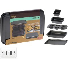 Plech na pečení sada 5 ks ocel s nepřilnavým povrchem