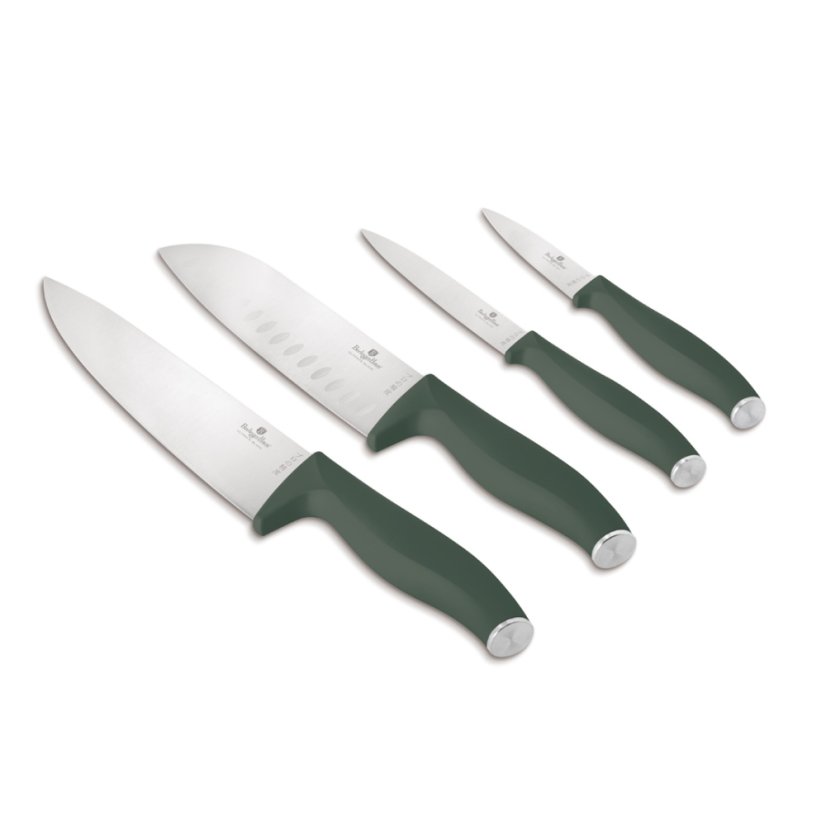 Sada 4 nerezových nožov z kolekcie Matte Green
