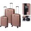 Sada cestovných kufríkov 3 ks metalická ružová