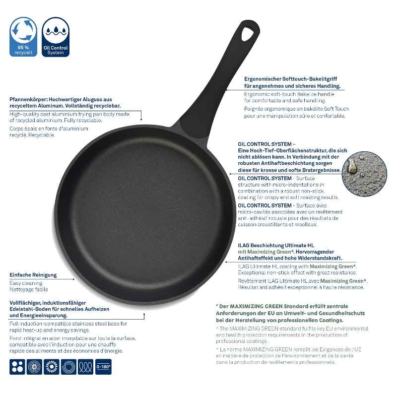 Pánev Vitana Gusto litý hliník šedá 28 x 6 cm