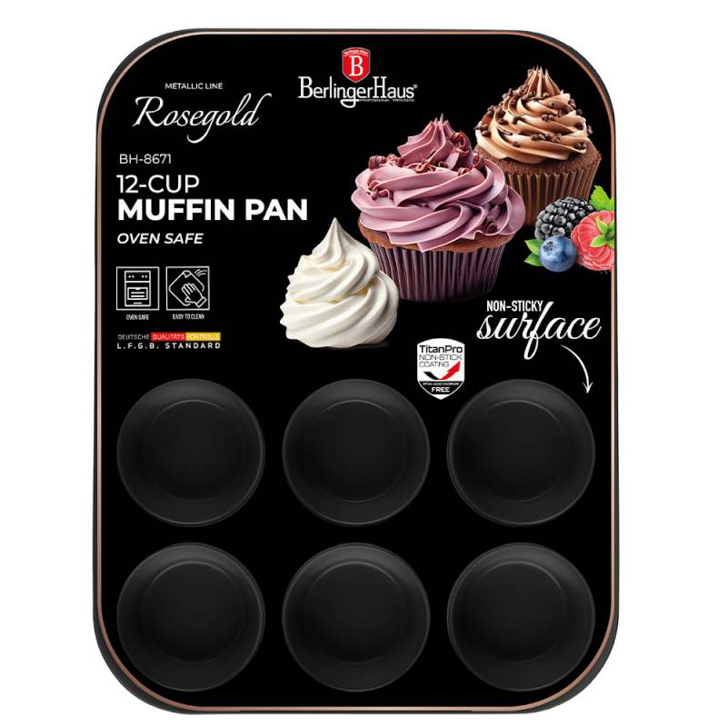 Forma na muffiny s nepřilnavým povrchem 12 ks Black Rose Collection