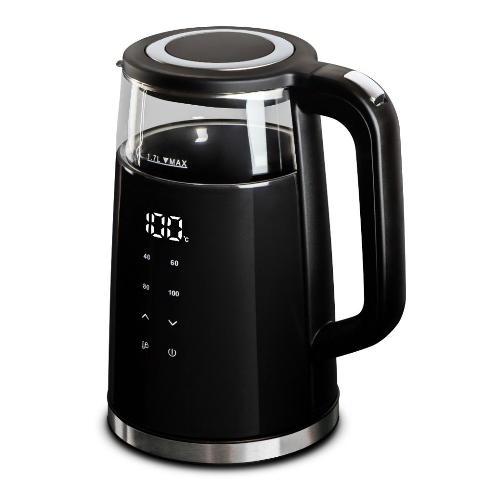 Rychlovarná konvice s regulací teploty digitální 1,7 l Black Silver Collection 