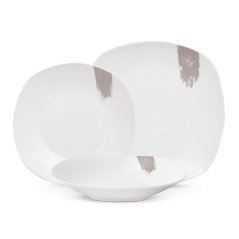 Jídelní sada talířů 18 ks Taupe Collection bílá-šedá