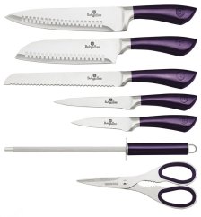 Sada nožů ve stojanu nerez 8 ks Purple Metallic Line