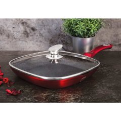 Panvica grilovacia s pokrievkou a mramorovým povrchom 28 cm Burgundy Metallic Line Panvica grilovacia s pokrievkou a mramorovým povrchom 28 cm Burgundy Metallic Line