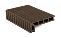 Tablero para terrazas G21, 2,5 x 14 x 400 cm, estera de teca de la India. WPC