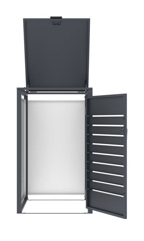 Adăpost pentru pubele G21 68x117x80 cm, antracit cu decor de lemn