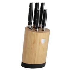 Set cutite cu suport BAMBOO 6 buc Colectia Matte Black