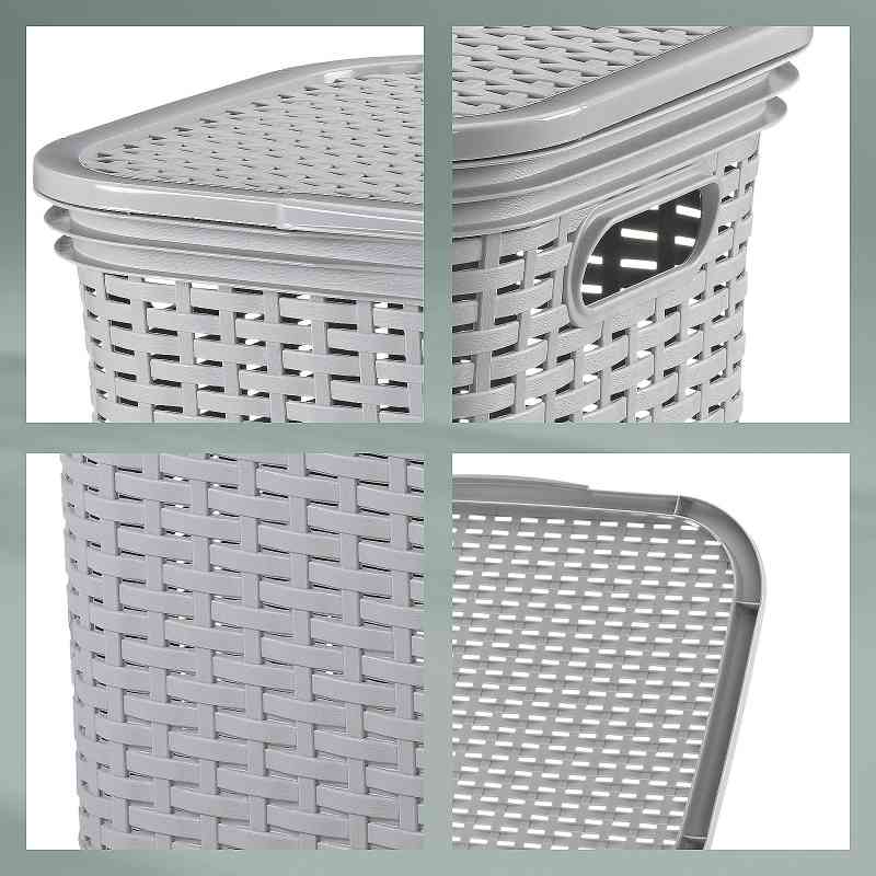 Koš na prádlo BRASILIA 60 l světle šedá