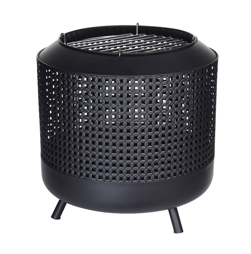 Chimenea con rejilla de acero 50 x 50 cm