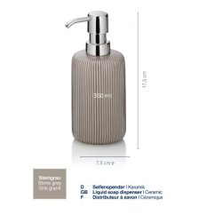 Dávkovač mydla Ava keramika šedá 350 ml