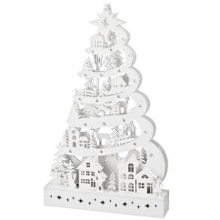 Dekorácia na vianočný stromček s LED osvetlením 45 cm biela