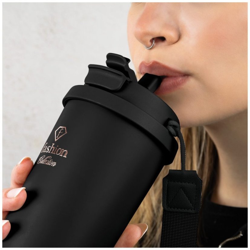 Cană termică din oțel inoxidabil pentru cafea și ceai, 0,5 l, colecția Black Rose