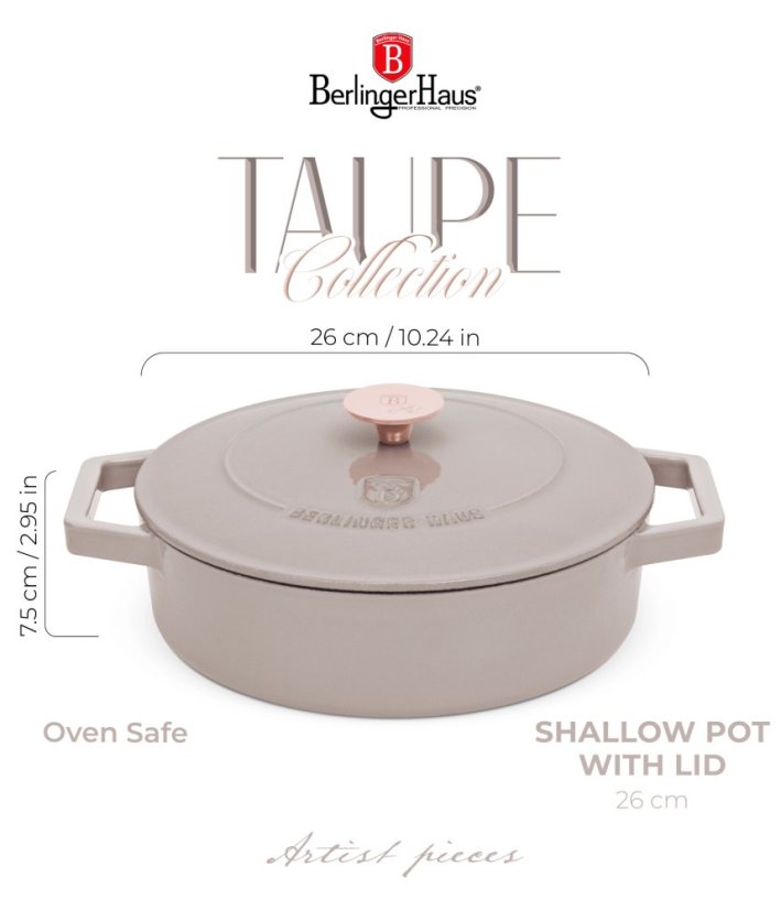 Pekáč litinový s poklicí 26 cm Taupe Collection