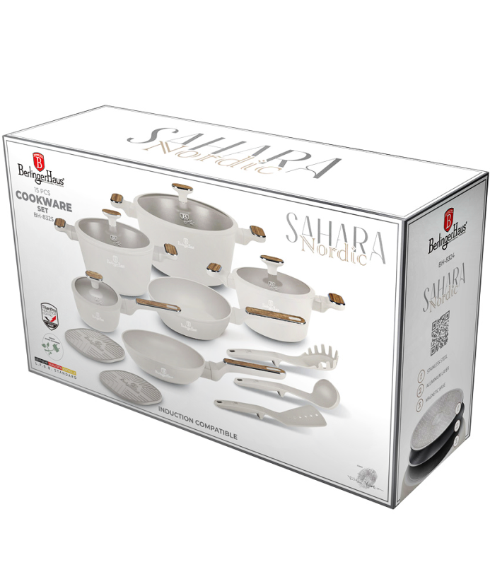 Sada nádobí s titanovým povrchem 15 ks Sahara Nordic Collection