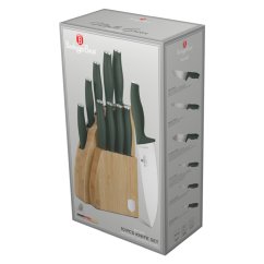 Set de cuțite cu suport BAMBOO 10 bucăți Matte Green Collection