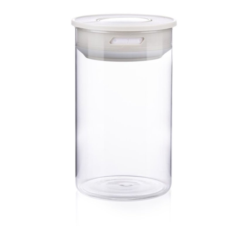 Borcan de sticla alb 16,5 cm