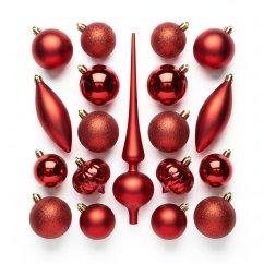 Set de adornos navideños 19 piezas rojo