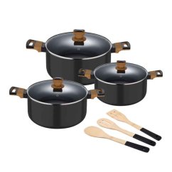 Set vase cu suprafata antiaderenta 9 buc Earth Black