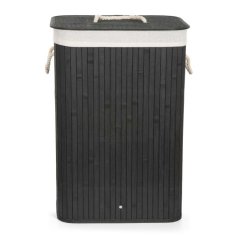 G21 cesto ropa 72 l, bambú negro con cesta blanca
