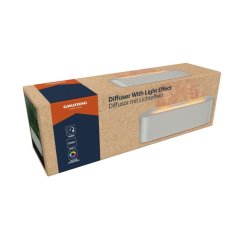 Difusor de aromas y humidificador ultrasónico con efecto de llama, 25,6 x 7 x 7,5 cm, blanco