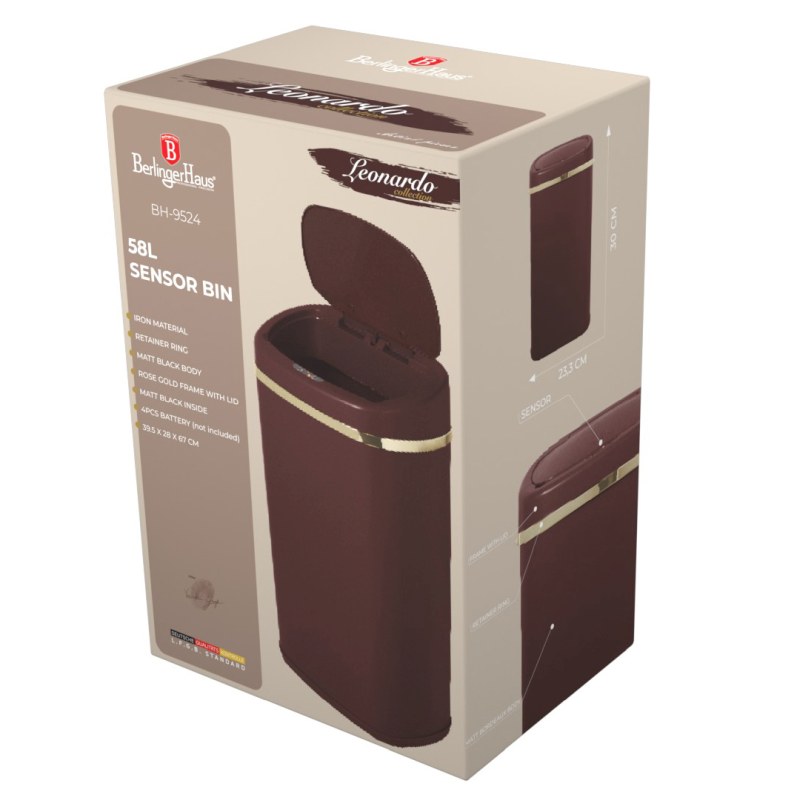 Bezdotykový odpadkový koš se senzorem 58 l Leonardo Collection