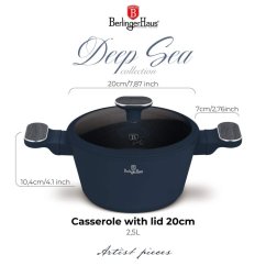 Caserolă cu suprafață din titan și capac 20 cm Deep Sea Collection
