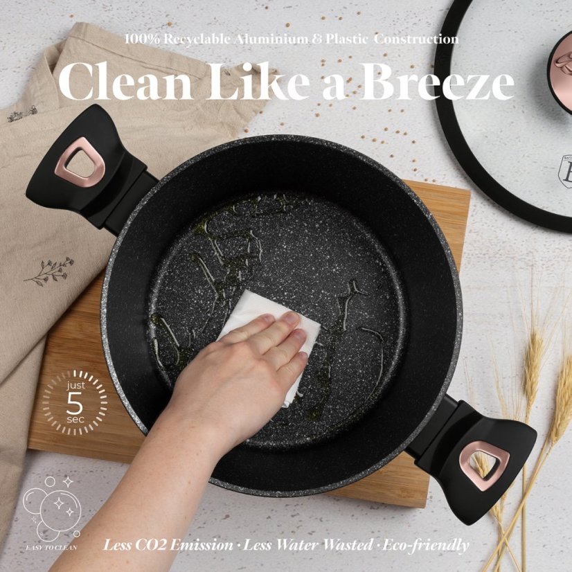 Sada nádobí s mramorovým povrchem 10 ks Black Rose Collection