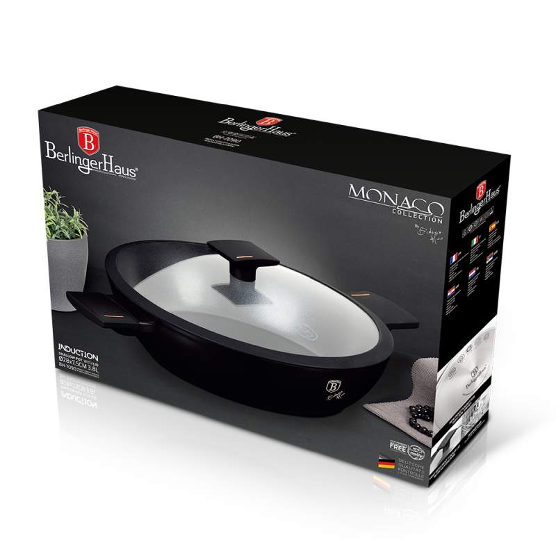 Pánev hluboká s poklicí s titanovým povrchem 28 cm Monaco Collection