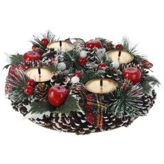 Vianočný adventný veniec so svietnikom 27 cm Vianočný adventný veniec so svietnikom 27 cm