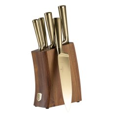 Súprava nožov so stojanom z agátového dreva 6 ks Sahara/Leonardo Collection