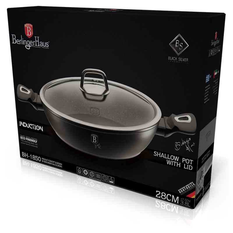 Pánev hluboká s poklicí 28 cm Black Silver Collection