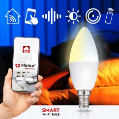 Bec inteligent LED WIFI alb reglabil E14