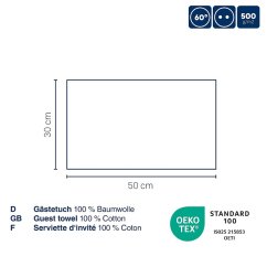 Ručník pro hosty Leonora 100% bavlna premium petrolejová 30,0x50,0cm